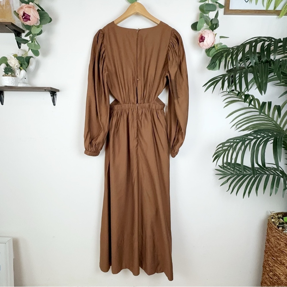 NWT Mon Renn Revive Midi Dress in Chocolate Brown Size Small - Picture 6 of 8